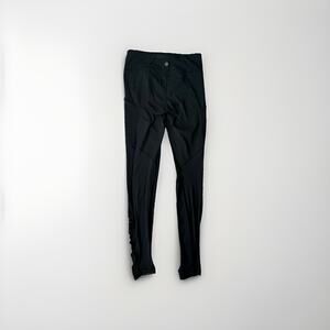 Lululemon Speed Tight Leggings Black Size 4 Ruffle Hem Compression Running Yoga